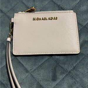 Michael Kors Blush Card Holder with Gold Accents
